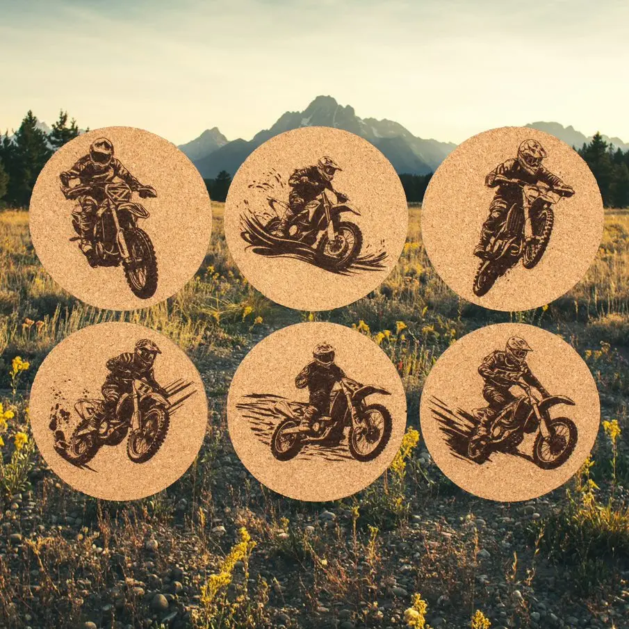 [EvGe-La-208] Motocross Edition Korkuntersetzer – Ø10cm